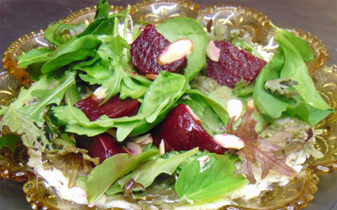 Beet Salad With Marn Vom Berge Cheese and Arugula
