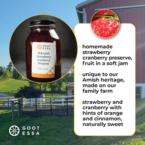 32 oz Rebecca's Strawberry Cranberry Preserve (Case Lot of 4)