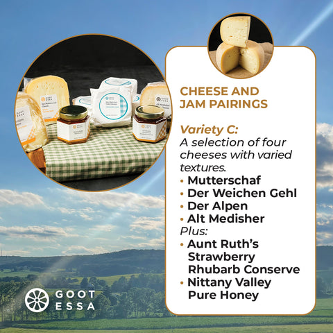 Cheese and Jam Pairing - C (1.5 lbs. of 4 Cheeses and 2 4oz Condiments)